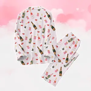 Champagne Wine Pajamas Set, Strawberry Holiday Pajamas, Macaron Cake Pajamas Women, Matching Family Pajamas, Soju Lover Shirt, Gift For