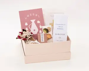 Restore & Heal Gift Box: Vessel Gratitude Journal, Samovar Chamomile Herbal Tea, Pursoma Resurrection Bath Soak, Le Feu de L'eau Votive Candle, Protea Matchbook, Dried Floral Bundle.