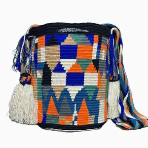 Handmade Wayuu Crochet Bag | Authentic Colombian Mochila | Colorful Boho Crossbody Purse