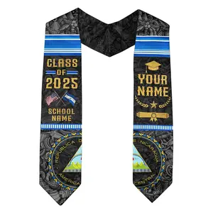 [7 Different Styles] Nicaraguans Graduation Sash, Custom Nicaraguans American Flag Graduation Sash 2025, Nicaragua Graduation Stole