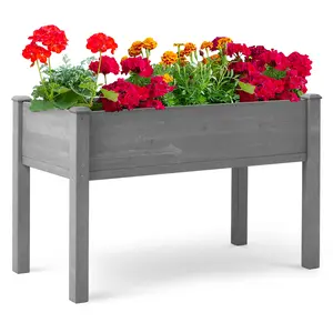 YYDS 48x24x30 inch Raised Garden Bed with Legs, Elevated Wooden Planter Box for Outdoor Plants Flowers Fruits Vegetable Herb Growing
