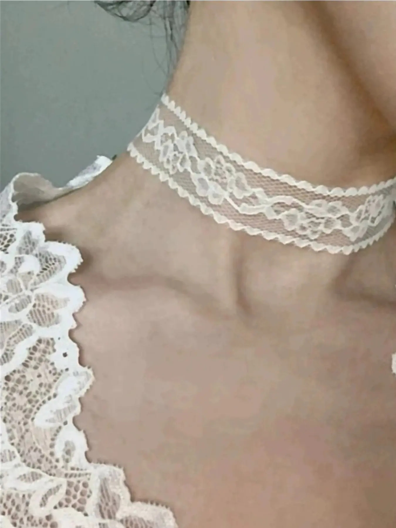 Fashion Rose Lace Choker Necklace for Women, Layerable Hollow Out Lace Party Holiday Versatile Elegant Necklace, Stylish Jewelry Accessory, Fashion Accessories, Layered Necklaces