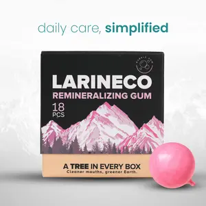 Larineco️ - Bubblegum Remineralizing Gum with Nano Hydroxyapatite & Xylitol – Sugar Free – Dye-Free, Aspartame-Free – Natural Base – 18 Pieces