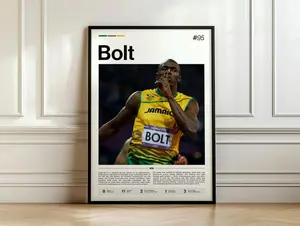 Usain Bolt Poster, Track and Field Art Print, Sports Wall Decor, Bolt Olympic Champion