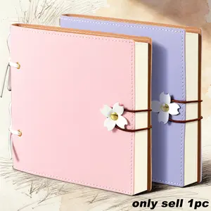 6x6-inch Square Notebook | 240 Thickened Blank Pages | Versatile for Scrapbooking, Wedding Memory Book & Journaling | Handcrafted Gift with Ceremony Sense, Available in Pink, Yellow, Blue, Purple