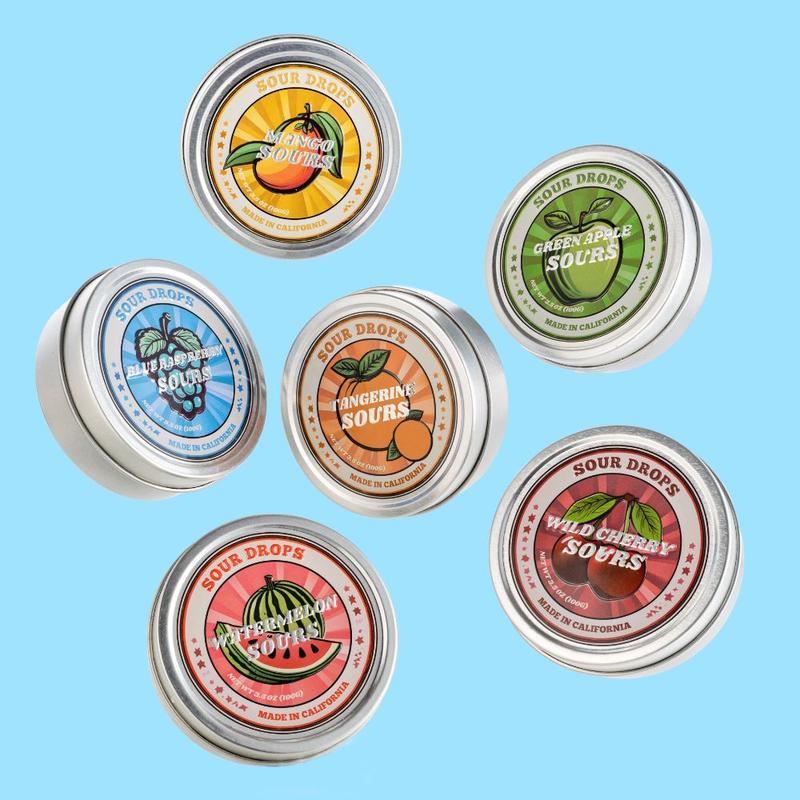 Sour Candy Gift Box 6-Tin Variety pack Sweet Snack