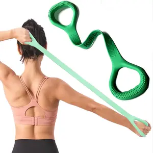 Figure 8 Resistance Band, Arm Back Shoulder Exercise Elastic Rope Stretch Fitness Band, Foot, Leg, Hand Stretcher, Arm Exerciser for Yoga Pilates Stretching Physical Therapy, Home Gym Workout