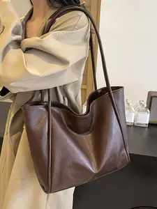 Retro  fashion casual shoulder handbag, simple classic daily commuter bag,  trendy  versatiles houlder underarm bag, Domed Satchel,  with multiple colors to choose from, suitable for shopping, travel and vacation, etc.