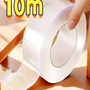 Dual-Sided Adhesive Tape, Durable Double Sided, Reusable and Washable, Strong Nano Glue for Home Office Car Use, Ideal for Walls Glass Plastic Surfaces