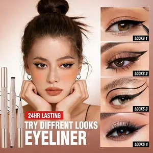 3-In-1 Eyeliner Stamp Pen, Double-Ended Winged Liner Tool, Waterproof Smudge-Proof Liquid Eyeliner, Cat Eye Stamp & Precision Tip
