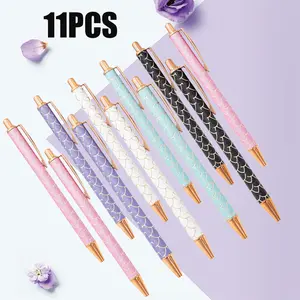 11 Pcs 1.0 Mm Ballpoint Pens, Pretty Black Ink Ballpoint Pens, for Birthday, School Seasons, Wedding, Home Office