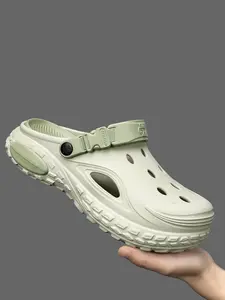 1 Pair of Unisex Trendy Clog Sandals: Tire Pattern Thick Sole Design, Anti-slip & Wear-resistant, Ventilation Holes + Multiple Colors Available, Ideal for Men and Women's Daily Streetwear & Home Wear Slipper