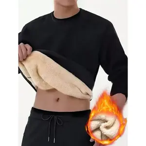 Men's Thermal Warm Sweater - Loose Long Sleeves with Ribbed Cuffs and Hem Thick Winter Casual Wear for Warmth, Versatile for Autumn