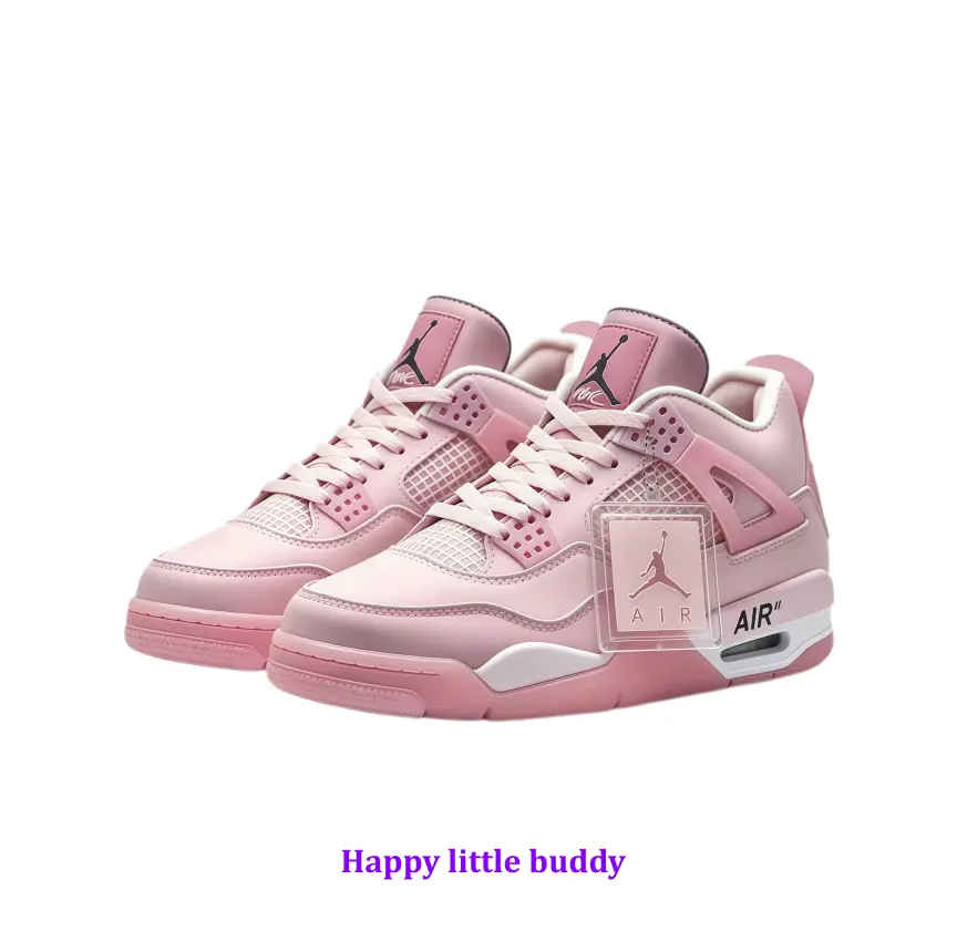 Light Pink Mid-Top Retro Basketball Shoes, Matte Leather + Breathable Mesh with White Midsole, Soft Aesthetic Silhouette for Spring Date Nights & Photo Ops