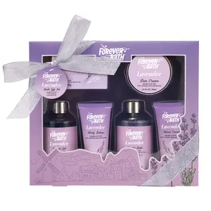 Forever Bath Lavender Spa Gift – Spa Set for Women, 6 Piece Shower Gift - Bubble Bath, Shower Gel, Soap, Body Lotion, Face & Hand Cream Body Care Comfort