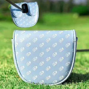 Light Blue Half-Moon Golf Putter Cover, Reliable Golf Club Protector, Durable Golf Training Accessory, Fits Most Mallet Putters