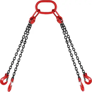 VEVOR Chain Sling 5/16 Inch X 5 Ft Chain Sling for Engine Hoist G80 Alloy Steel Lifting Sling Chains 3 Ton with 4 Leg Grab Hooks