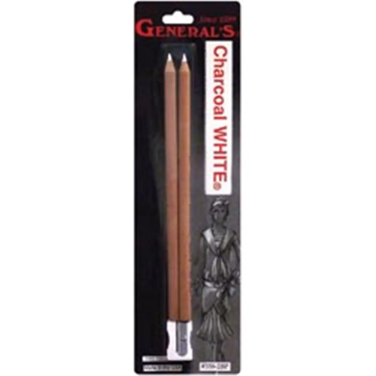 212 MAIN Natural Wood Round Shape High Clarity Water Wash 2B Charcoal White Pencils, 2-Pack Office Stationery Supplies