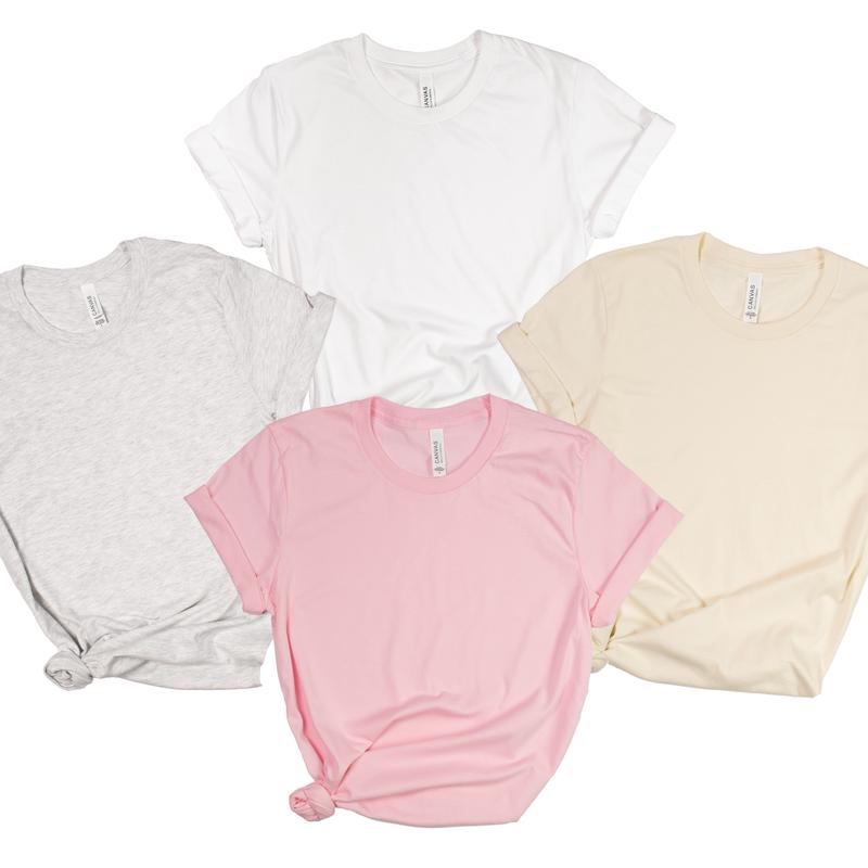 Bella Canvas 3001CVC Blank, Bella Canvas Tees, Plain Bella Canvas Unisex Tops in Various Colors for Men & Women