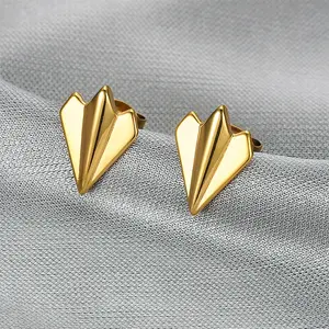 Women's Unique Airplane Design Titanium Steel Stud Earrings #A Perfect Gift for Couples, Besties, Girlfriends, Wives, Suitable for Thanksgiving, Independence Day, Halloween, Black Friday, Christmas, and New Year.Q1012