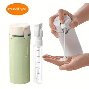 [Travel Dispenser Bottle] 4-in-1 Travel Dispenser Bottle, New All-in-One Portable Cosmetic and Shampoo Storage Bottle Organizer with Press-Type Measurement Markings, Ideal for Traveling and Organizing Cosmetics and Lotion