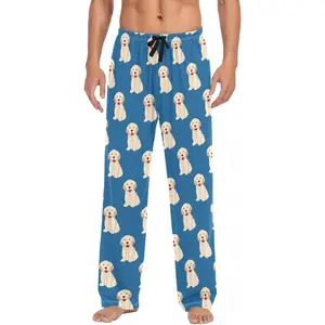 Men's Labrador Dog Pajama Pants Cotton Soft Comfy Sleep Lounge Pants Pjs Bottoms Loungewear Menswear with Elastic Waistband & Side Pockets for Casual Nightwear Big Day Long Modal Polyester Stylish Homewear Pyjamas