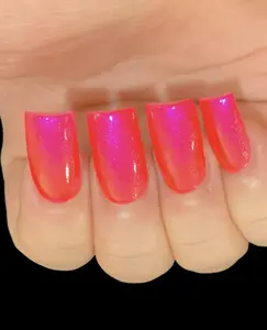 Firecracker Glow - Fuchsia Red Pink Orange "NEON Glow Pop Collection" MultiColor Shifting: Mylar Oil Slick /Polish Me Silly Nail Polish