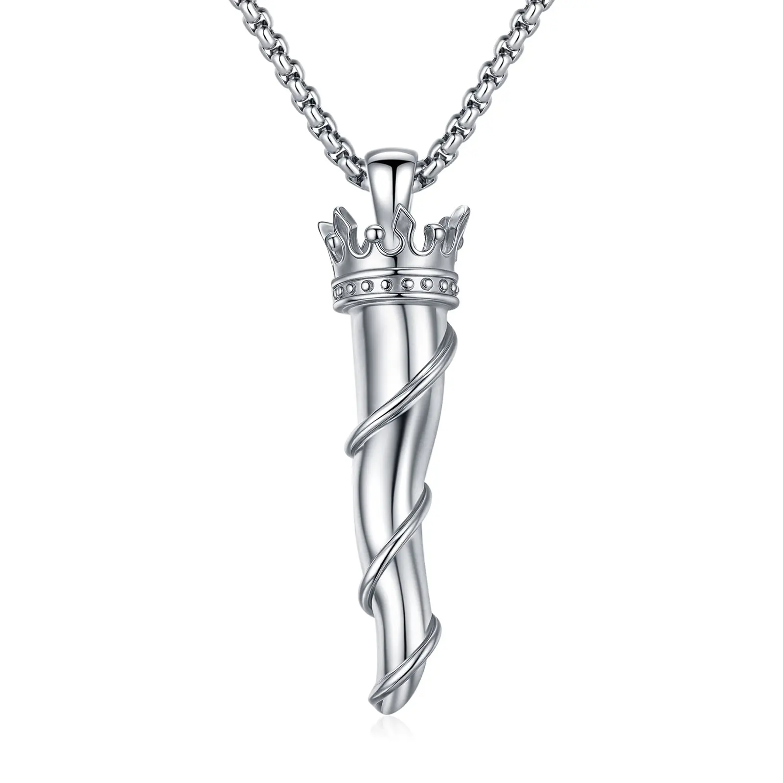 Brighthive S925 Sterling Silver Cornicello Necklace - Italian Horn Pendant, 22 + 2 Cm Length, Ideal Birthday/Anniversary Gift for Adults (12 Months Warranty Included), 40Mm