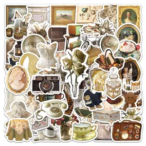 50pcs Retro Graffiti Sticker, Scrapbooking & Journal Making Material Paper, DIY Decorative Sticker For Stationery Computer Water Bottle, Art Stickers, Scrapbook Materials, Sticker Haul