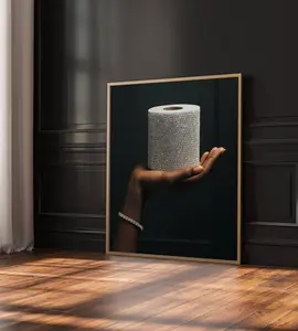 Funny Bathroom Wall Art | Black Girl Wall Art | Neutral Wall Art | African Wall Art | Maximalist Wall Art