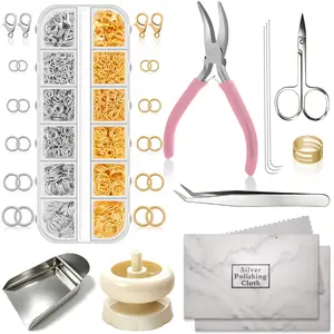 Jewelry Making Kit - Tools  Gold/Silver Findings for Earrings, Pendants & Bracelets, Perfect for Beginners & Hobbyists