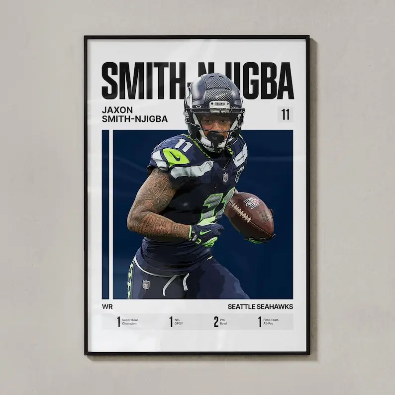 Jaxon Smith-Njigba #11 Poster, Gift For Football Fans