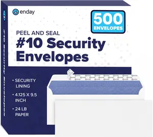 #10 Security Envelopes Letter Size Self Seal, 500 Count Windowless Security Tinted, 4-1/8" x 9-1/2", Business Mailing Envelopes for Home Office School Documents