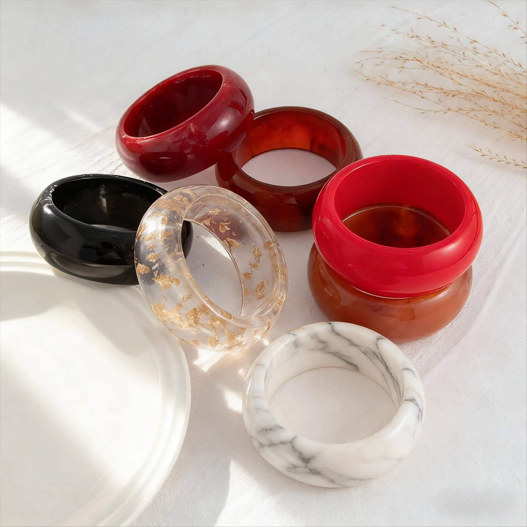 Women's Punk Resin Cuff Bracelet! Thick Bangle – Daily Wear & Gift Idea