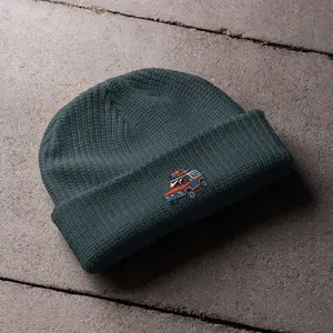 Vintage Bronco Fisherman Beanie - Ribbed Knit Adventure Hat