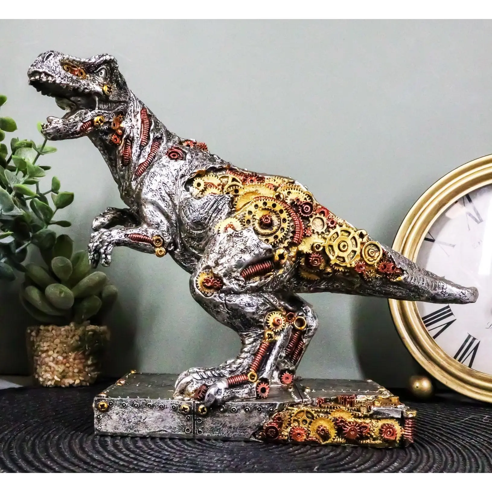 Ebros Steampunk T-Rex Figurine Jurassic Era Predator Tyrannosaurus Rex Statue Dinosaur