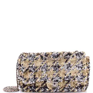 Pre-owned CHANEL Sequins, Beaded Shoulder Bags Flap Bag Multicolor Sequins Medium by Rebag