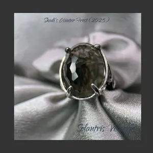 Grounded Shadow 14.15ct Smoky Quartz Oval Ring in Rhodium Plated Sterling Silver – Skadi Winter Frost