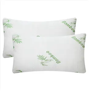 2Pcs Bamboo Memory Foam Pillow Hypoallergenic Bed Pillow for a Comfortable Sleep