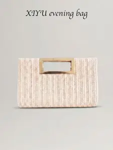 Natural Woven Clutch Bag, Straw Evening Handheld Purse, Summer Beach Clutch for Vacation, Party & Casual Events, Stylish Accessory, Trendy Clutch Bag