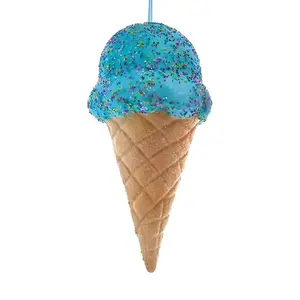 Blue Ice Cream Cone Ornament