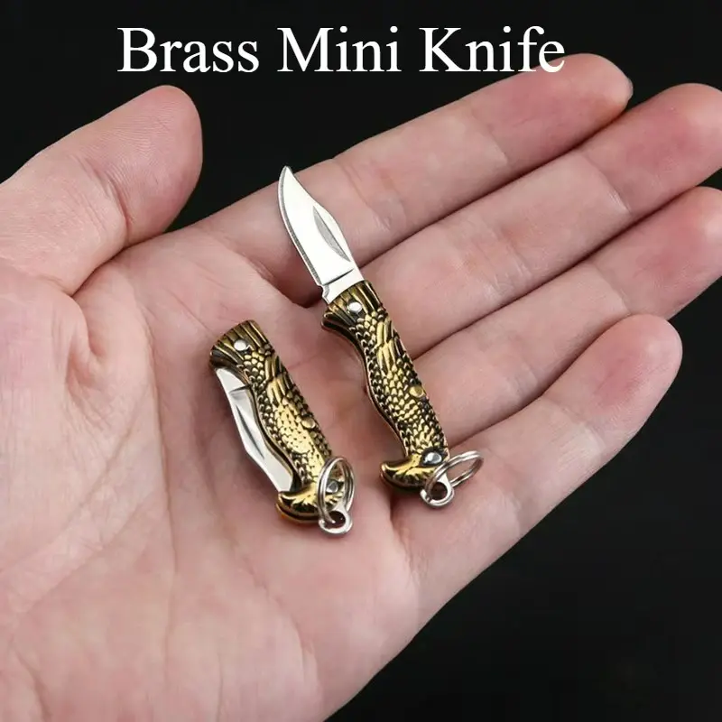 Stainless Steel Mini Folding Knife - Portable Keychain Pendant Tool, Folding Pocket Tool for Hiking, Camp Kitchen Cutlery, Compact, Pendant Shape, Foldable, Keychain Fit, Pocket Carry, Outdoor Camping, Unisex