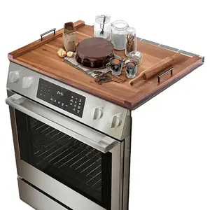 Acacia Stove Top Covers for Electric Stove - Noodle Board for Gas Stovetop - Stove Top Covers for Gas Burners - Wooden Kitchen Sink Cover for Counter Space & Decorative Tray (Acacia Wood)