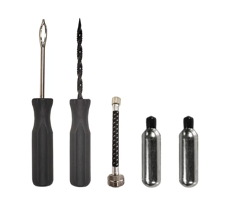 Stop & Go 8065 Tubeless Tire Repair Kit with 5 Plugs, Rubber Cement, 20ml Capacity, CO2 Canisters (8-9 lbs), for ATV, Golf Car Puncture Repairs, 850 Psi, Manufacturer Warrenty, Yes, None, Newer Technology Of Split Eye Tool