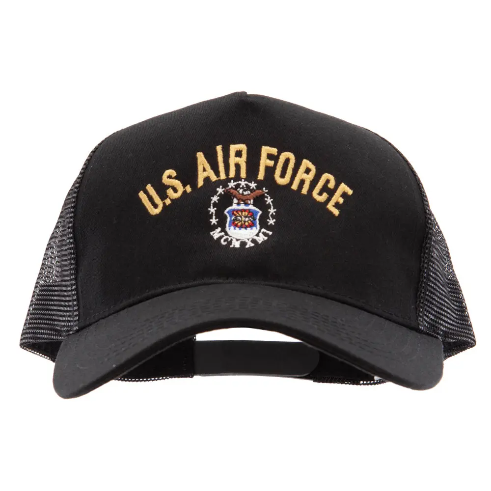 US Air Force Logo Embroidered Big Size Trucker Mesh Cap