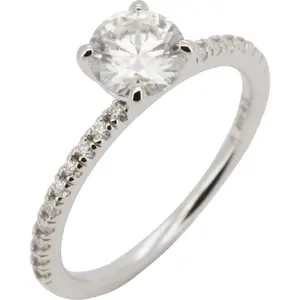 Moissanite 925 Sterling Silver Solitaire Engagement Ring