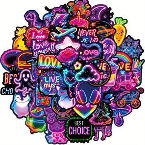100Pcs Y2K Neon Aesthetic stickers for laptop, water bottle 100Pcs Y2K Neon Aesthetic stickers for laptop, water bottle