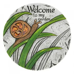 The House of Awareness Welcome To My Garden Snail Stepping Stones Personalized Decorative Cement Garden Stones 10x10x10 Inches
