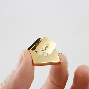 Personalized Envelope Locket Necklace: Secret Message, Stainless Steel, Love Letter, For Her