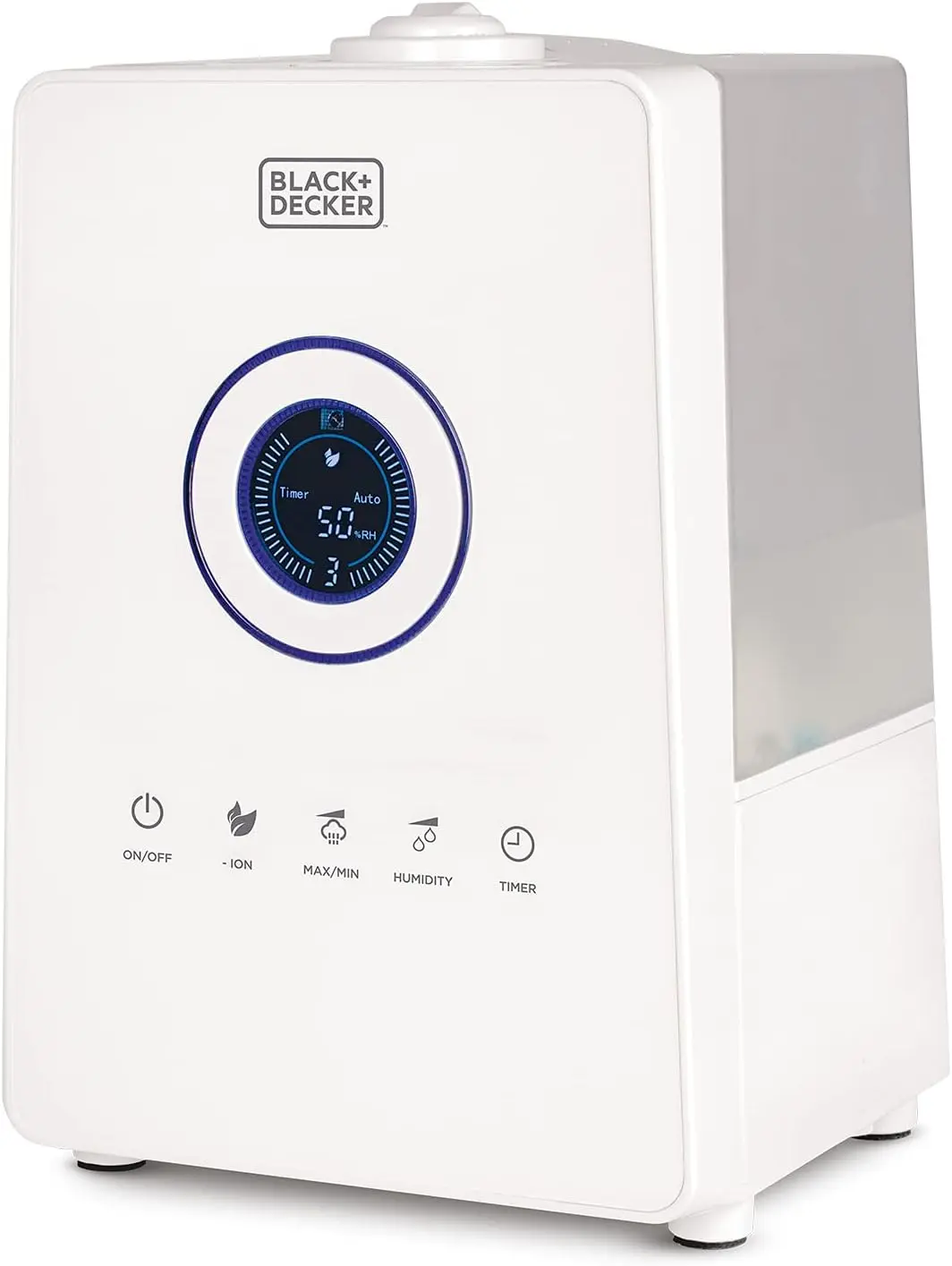 BLACK+DECKER 1.45 Gallon Ultrasonic Humidifier with Remote, Cool Mist, For Baby Essentials and Bedroom Use, 40-Hr Run Time, Touch Control LCD, Auto Shutoff, Ceramic Filter, BUHDR055, White